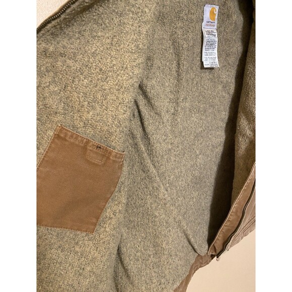 USA CARHARTT Sherpa Blanket Lined Canvas Work Vest Women’s Size XL Brown WV001 - Picture 8 of 13